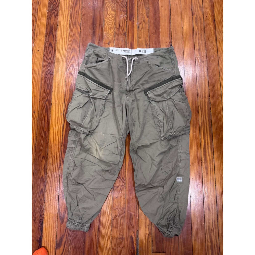 G-Star Raw Rovic Parachute Cargo Pants Mens 34x32 Olive Green Tapered Jogger